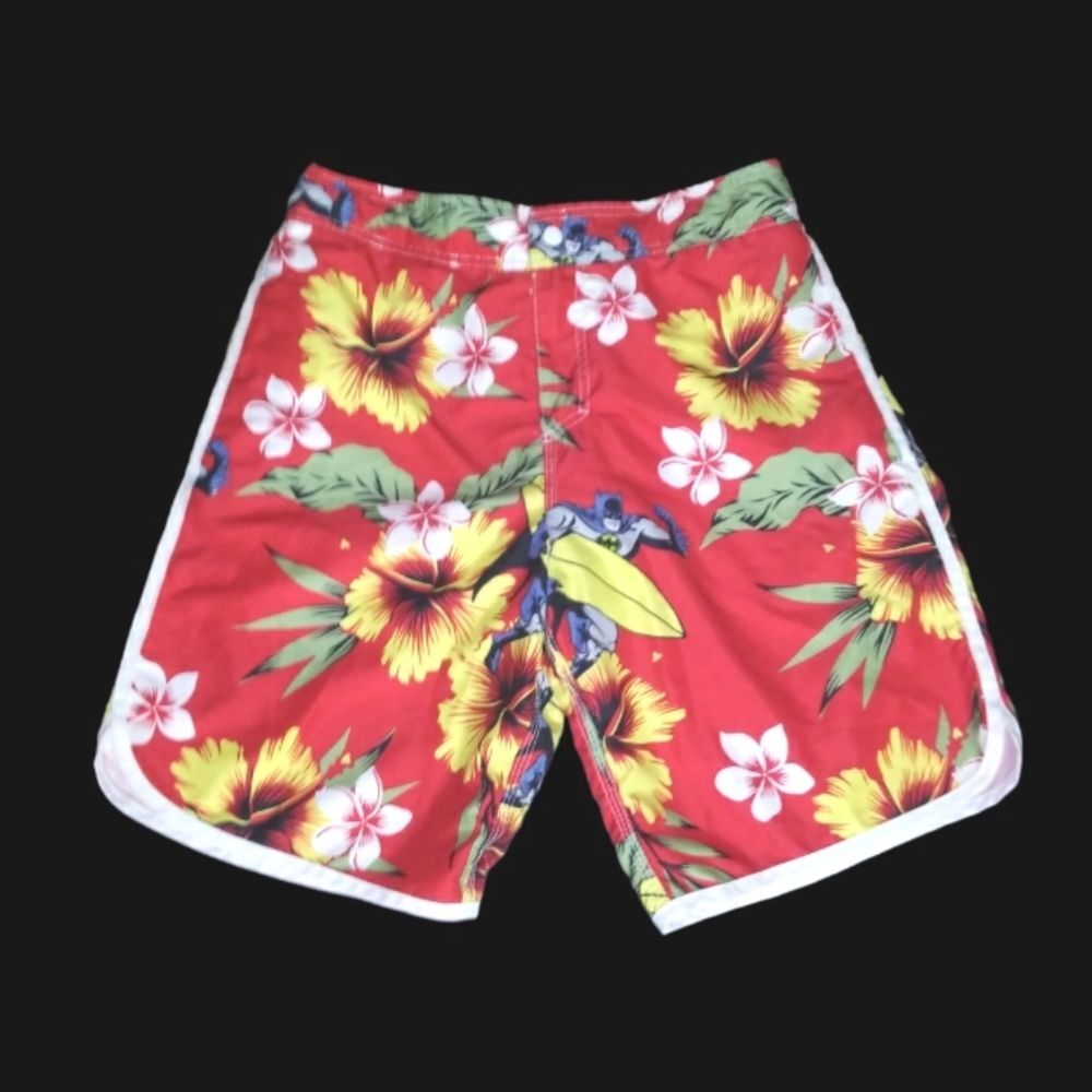 Surfing Batman Hawaiian Swim Trunks Size M Mens DC Comics
